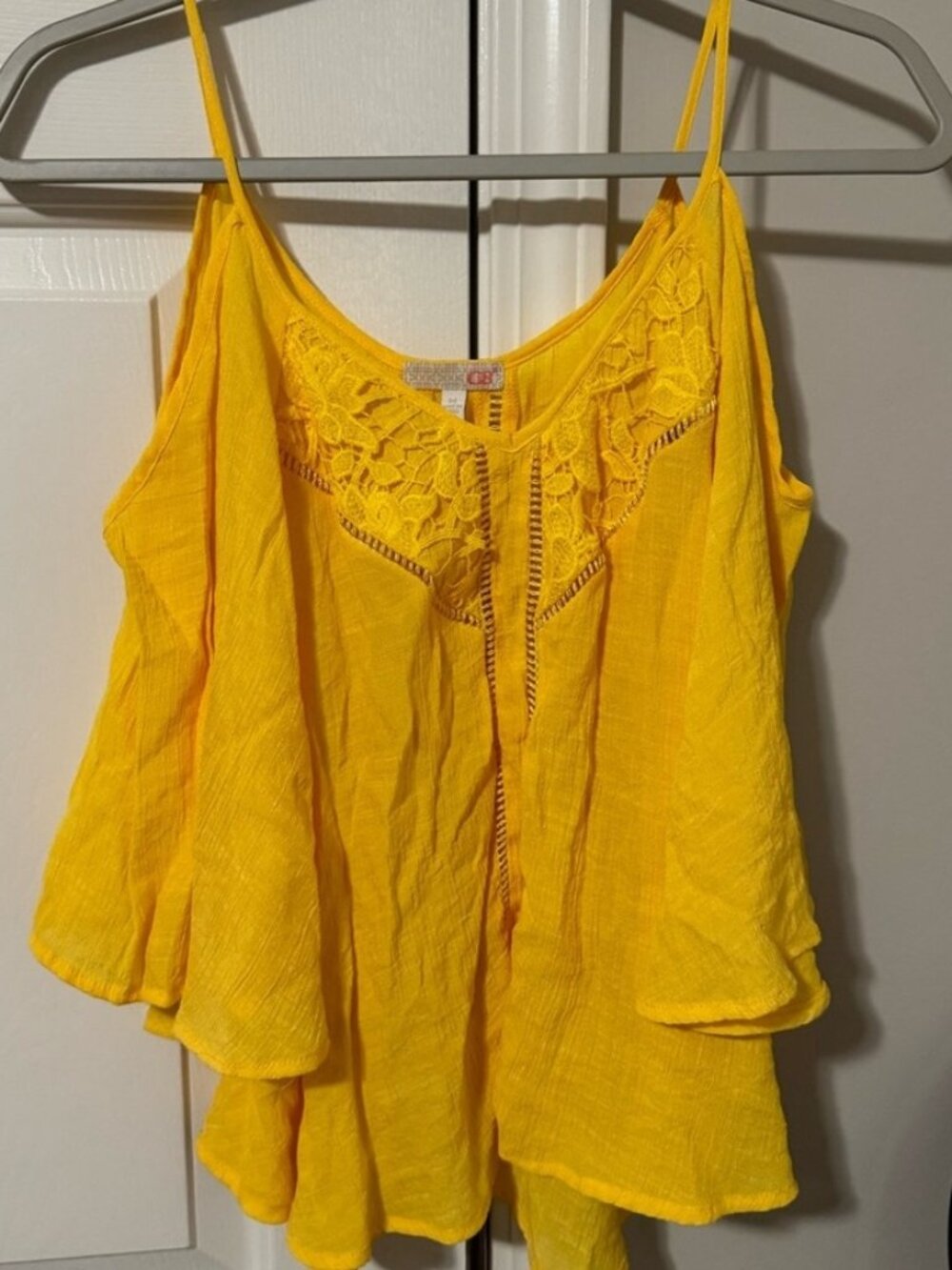 Shoulder cold shoulder flowy yellow summer boho top